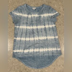 Market & Spruce Indigo Blue and White Striped Tie-Dye Tee size S EUC